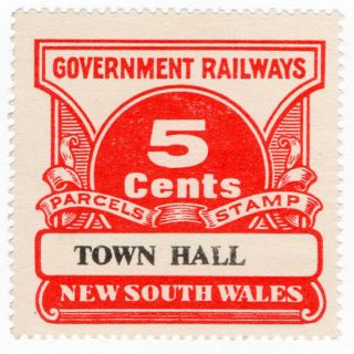 (i.  B) Australia - Nsw Government Railways : Parcels Stamp 5c (town Hall)