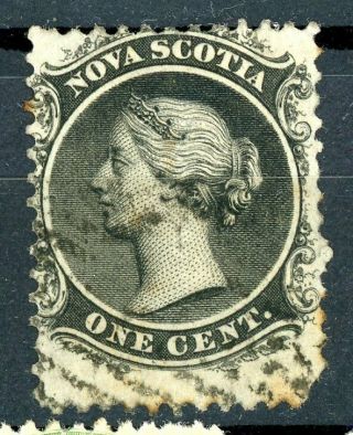 Nova Scotia 1860 1 Cent Black Fu Sg 18