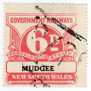 (i.  B) Australia - Nsw Government Railways : Parcels Stamp 6d (mudgee)