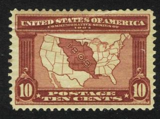 Scott 327 - One 10 Cent Map Of Louisiana Purchase Stamp - Og - - Hinged -
