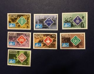 Grenada - Grenadines Boy Scout Stamps.  14th World Jamboree.  Sc S 83 - 89.  Mnh.  1975.