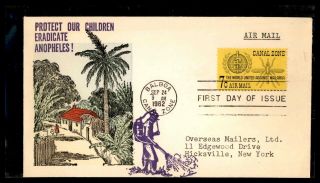 Mayfairstamps 1962 Us Fdc Canal Zone Anti - Malaria Overseas Mailers First Day Cov