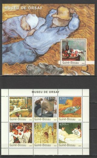 R789 2003 Guinea - Bissau Art Museum Orsay Famous Paintings Bl,  Kb Mnh