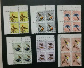 Papua Guinea 1964 - 1965 Birds Set In Blocks 4 Mnh