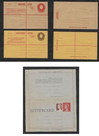 Australia Registered Envelopes X 2 - 25c & 30c,  1967 Uprated 4c Lettercard