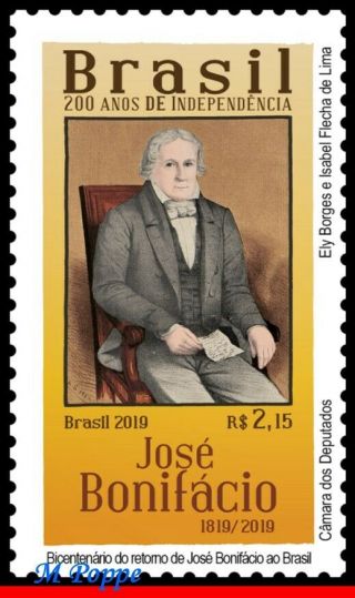 09 Brazil 2019 200 Years Independence,  Return Of Jose Bonifacio,  Celebrity,  Mnh