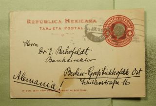 Dr Who 1914 Mexico Postal Card To Germany E46579