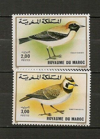 Morocco 1989 Wildlife Fauna Birds Vögel Oiseaux Compl.  Set Mnh