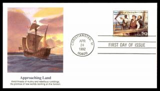 Mayfairstamps Us Fdc 1992 Approaching Land Christopher Columbus Fleetwood Wwb_16