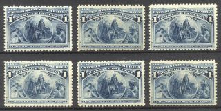 U.  S.  230 Nh (x6) - 1893 1c Columbians ($192)