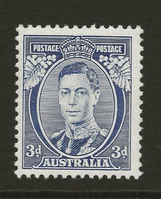 1937 - 49 Australia Sg168 Die I 3d Blue Fine Fresh Face Min Cat £65