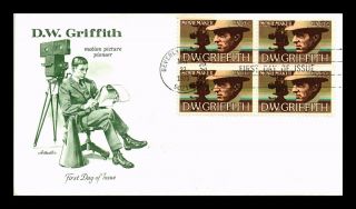 Dr Jim Stamps Us D W Griffith Movie Maker First Day Cover Block Beverly Hills