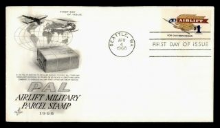 Dr Who 1968 Fdc Airlift Military Parcel $1 Art Craft Cachet E51028