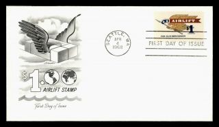 Dr Who 1968 Fdc Airlift Military Parcel $1 Artmaster Cachet E51027