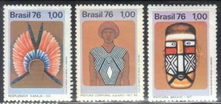 Brazil Scott 1429 - 31 Mh 1cr 1976 Culture See Scan