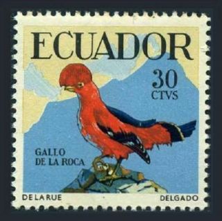 Ecuador 646,  Mnh.  Michel 982.  Birds 1958:andean Cock - Of - The - Rock.