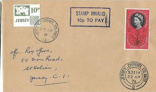 Jersey - Channel Islands,  Postage Due On Cover From Gb Insufficient Postage 1976