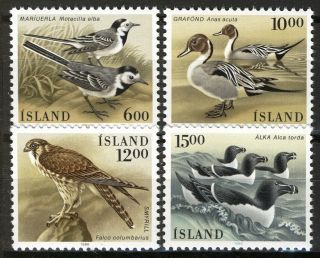 Iceland 1986,  Birds Set I Vf Mnh,  Mi 644 - 647