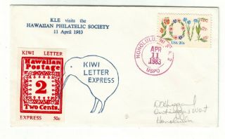 Old Pacific Islands Of Hawaii Local Hawaiian Postage Kiwi Express On Cover