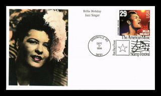 Dr Jim Stamps Us Billie Holiday Jazz Singer First Day Cover Mystic