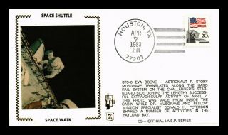 Dr Jim Stamps Us Space Shuttle Challenger Walk Silk Iasp 55 Event Cover Houston