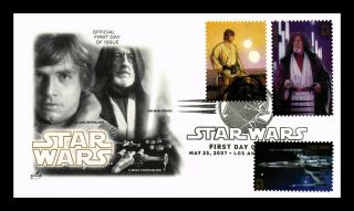 Us Cover Star Wars Film Luke Skywalker Obi - Wan Kenobi Multi Franked Fdc