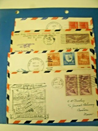 OUTSTANDING LOT (8) VINTAGE FIRST DAY COVERS,  AIRLINES 1ST FLIGHT 1930 ' S 1950 ' S 2