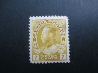 Canada - 1911 7c Olive Yellow Very Fine Looking Mm Stamp.  Sg 208