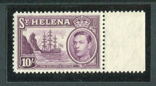 St Helena Kgvi 1938 - 51 10s Purple Sg140 Mnh