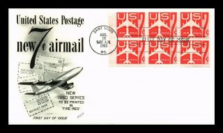 Us Cover Air Mail 7c Booklet Pane Fdc Fleetwood Cachet