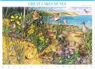 2008 42c Great Lake Dunes,  Full Sheet Of 10 Stamps,  Mnh
