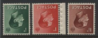 1936 ½d - 1½d Keviii Inverted Wmk Set U/mint.  Sg 457 - 9wi