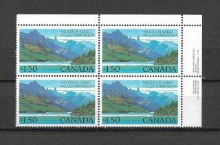 Canada,  Ur Plate Block,  Mnh,  " Hi - Value National Park Defin.  ",  Scott 935