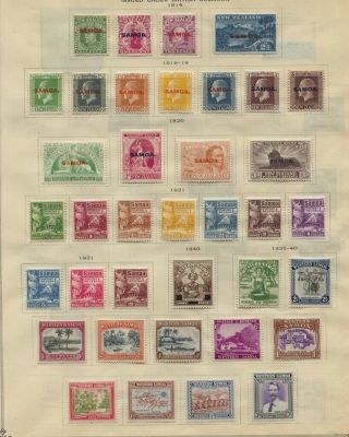Samoa 1914 - 1940 Page Of Mh Part Sets,  Singles Cv $78.  75