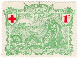 (i.  B - Ck) Great War Cinderella : Red Cross Fund - Raising Stamp 1d (1914)