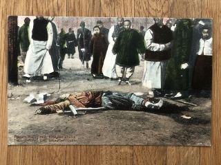 China Old Postcard Tientsin Peking Beheaded Looter 1912