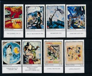 D279537 Paintings Art Chagall Nudes Mnh Sierre Leone