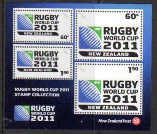 Zealand 2010 Rugby World Cup 2011 Minisheet Unmounted