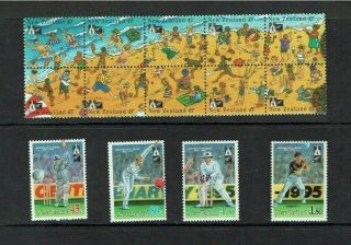 Zealand: 1994,  Centenary Of Zealand Cricket,  Booklet Pane,  Mnh Set