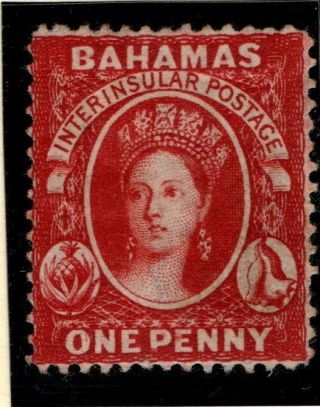 Bahamas 1863 1877 One Penny 1d Perf 14 Wmk Crown Cc Sg 33 No Gum See Note