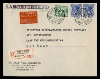 Dr Who 1935 Netherlands Amsterdam Registered C136104