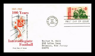 Dr Jim Stamps Us Intercollegiate Football 100 Years Fdc Cachet Craft Cover