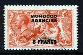 Morocco Agencies 1932 French Currency 6 Francs Surcharge On 5/ - Sg 201 Vfu