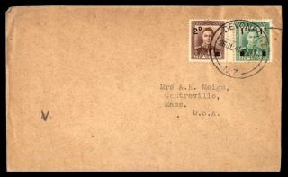 Devonport Zealand July 26 1941 Cancel On Cover With Surcharged Issues