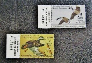 Nystamps Us Maryland Duck Stamp 11 12 Og Nh $26