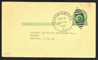 Us Virgin Islands Postal Card Christiansted To Usa,  Cover 1937