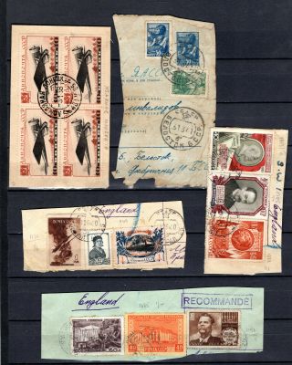 Russia Russland Ussr Selection Of Stamps On Cover Pieces