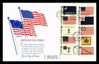 Dr Jim Stamps Us 5.  5 X 9 Large Cover Historic American Flags Combo Art Master
