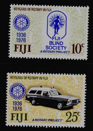 Fiji Scott 365 - 366 Mnh Rotary International & Fiji Blind Society