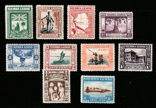 Sierra Leone 1933 Short Set,  10 Values To 2/ -.  L.  M.  M.